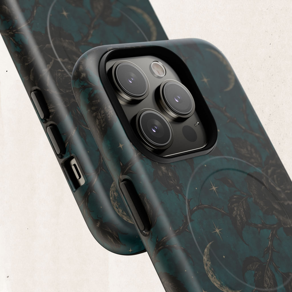 Teal Moon & Black Rose Tough Protective Case