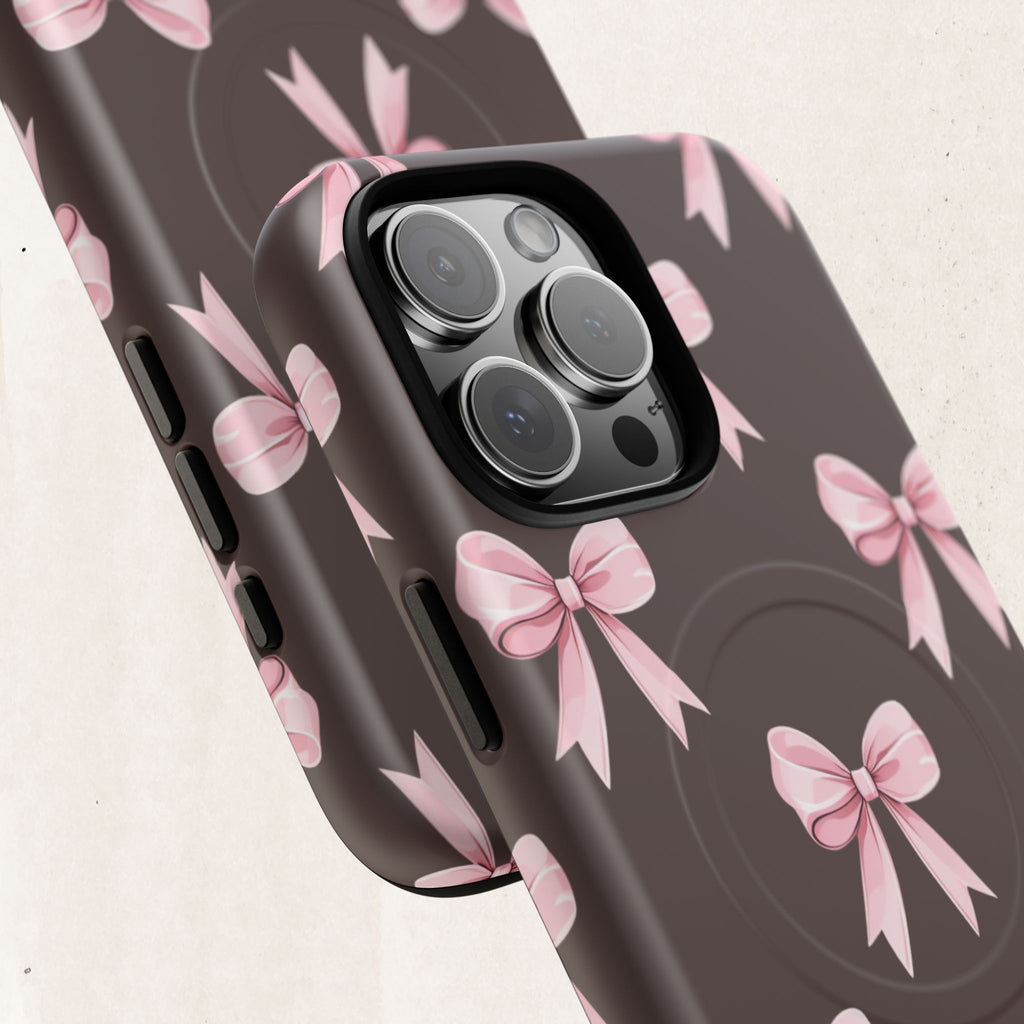Pink Ribbon Bow Tough Magnetic Phone Case