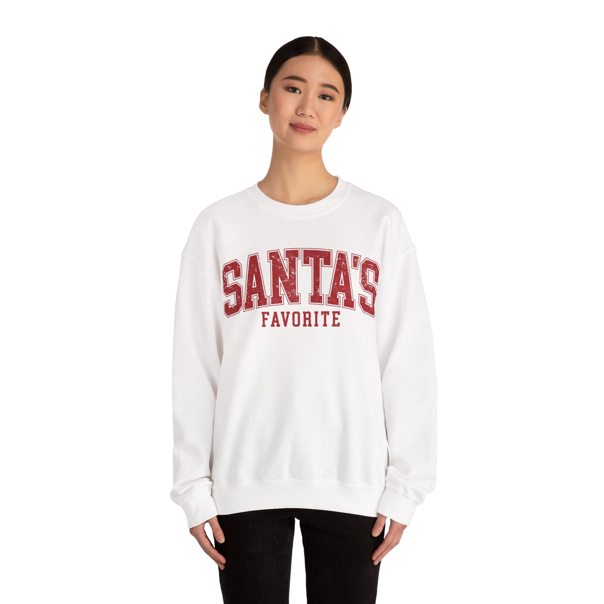 Santa's Favorite varsity Christmas sweatshirt