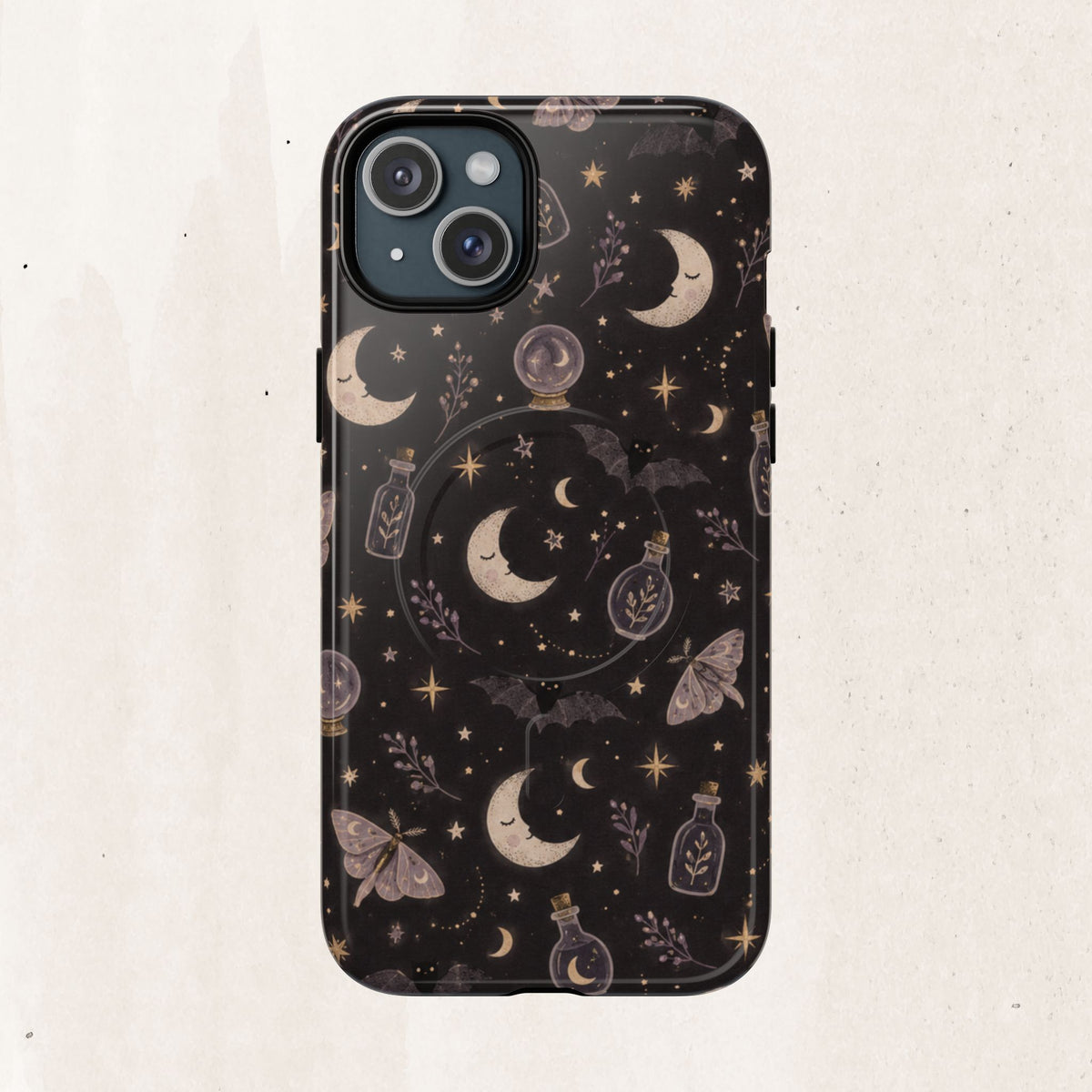 Moon & Moth Magnetic Phone Case — Celestial Protective Tough Case