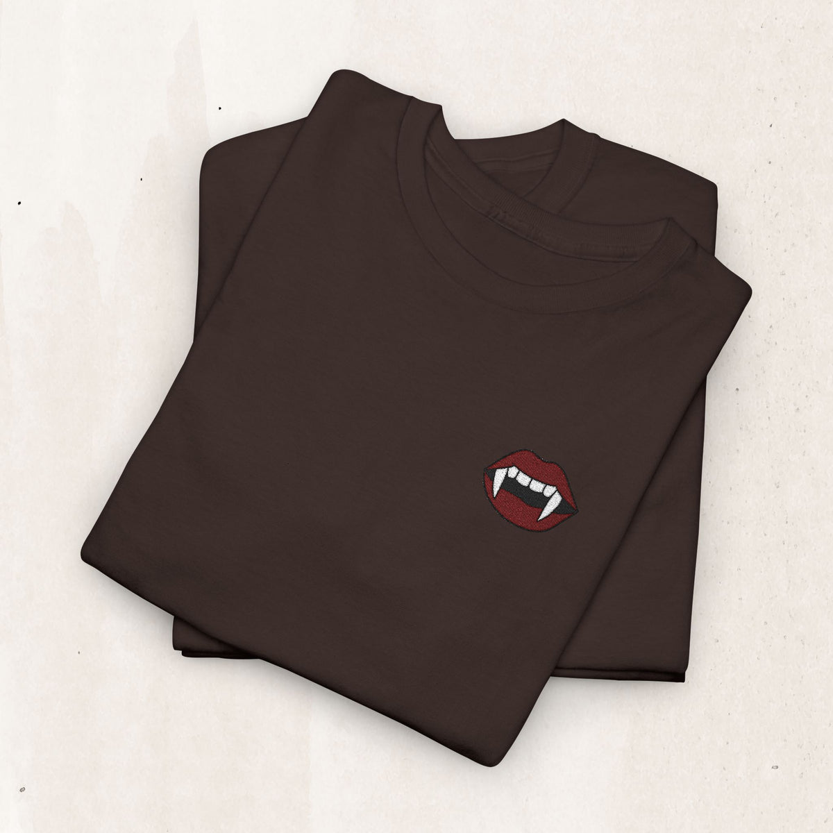 Embroidered Vampire Fangs Tee