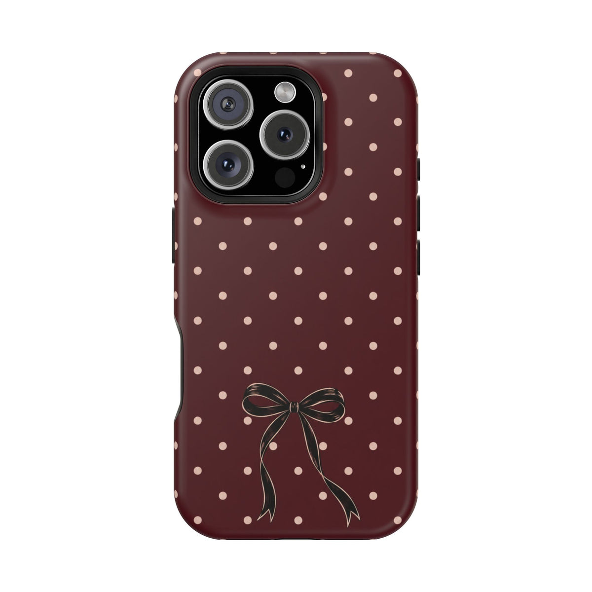 Burgundy Polka Dot Magnetic Phone Case, alternate view
