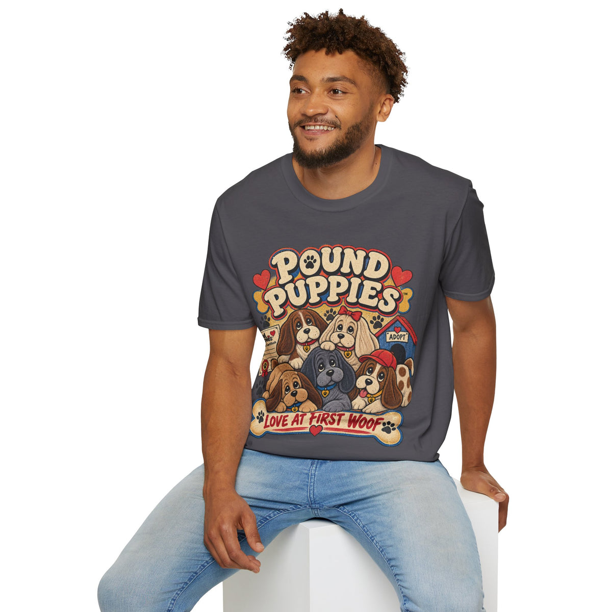 Pound Puppies Graphic Tee in Charcoal, alternate view