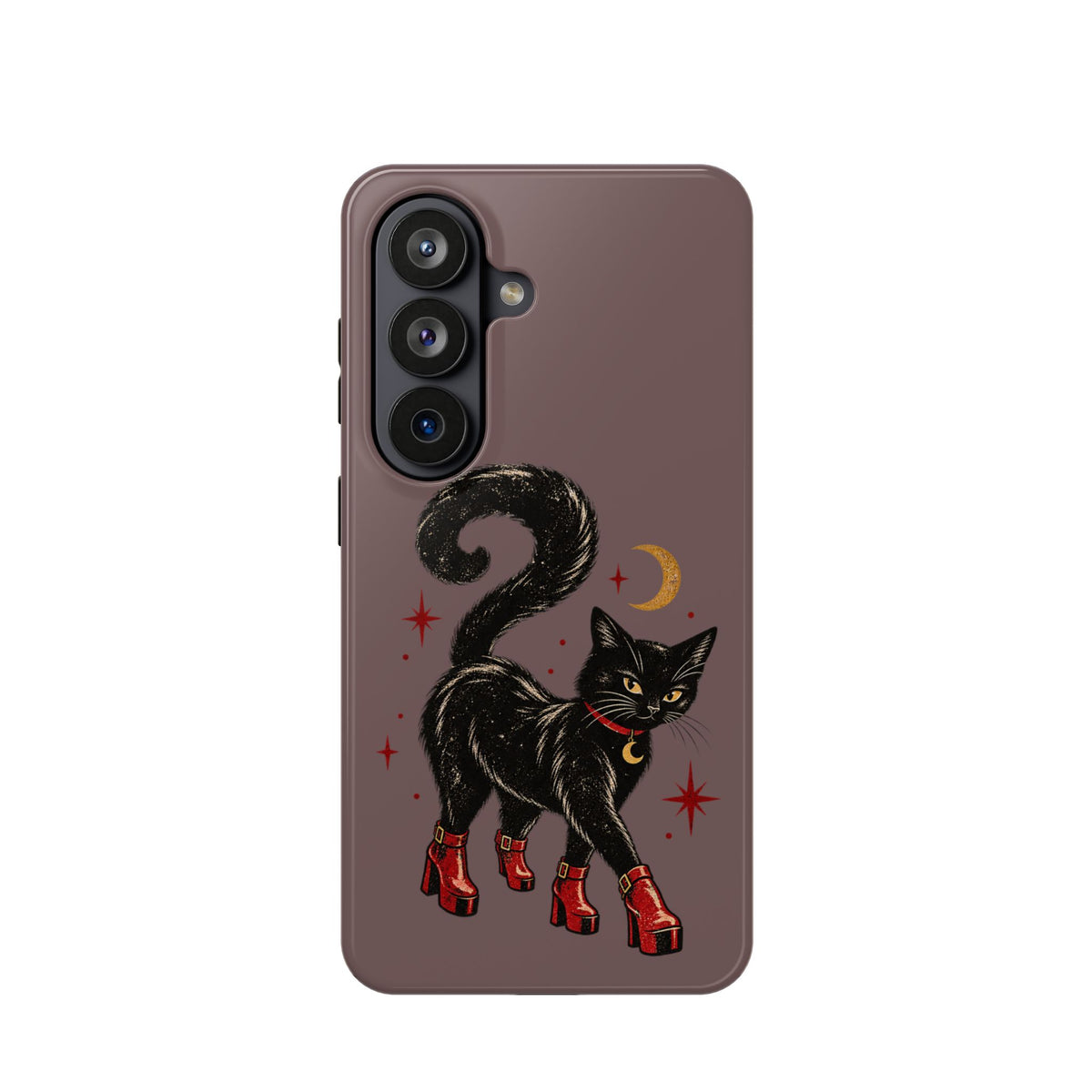 Black Cat in Red Boots MagSafe Phone Case, alternate view
