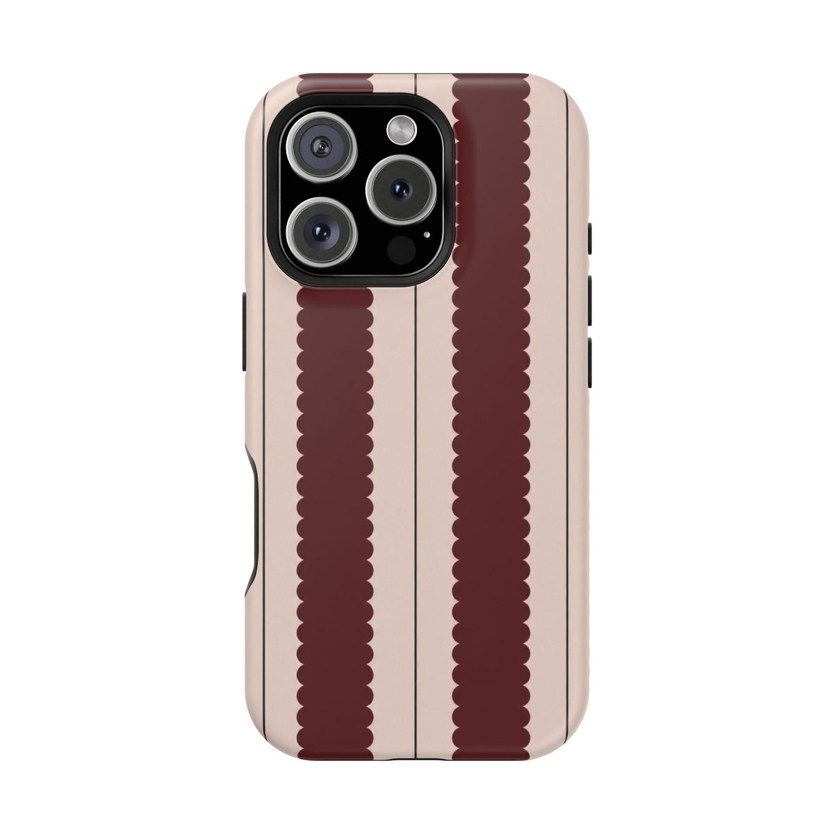 Burgundy Scallop Stripe Magnetic Phone Case, alternate view