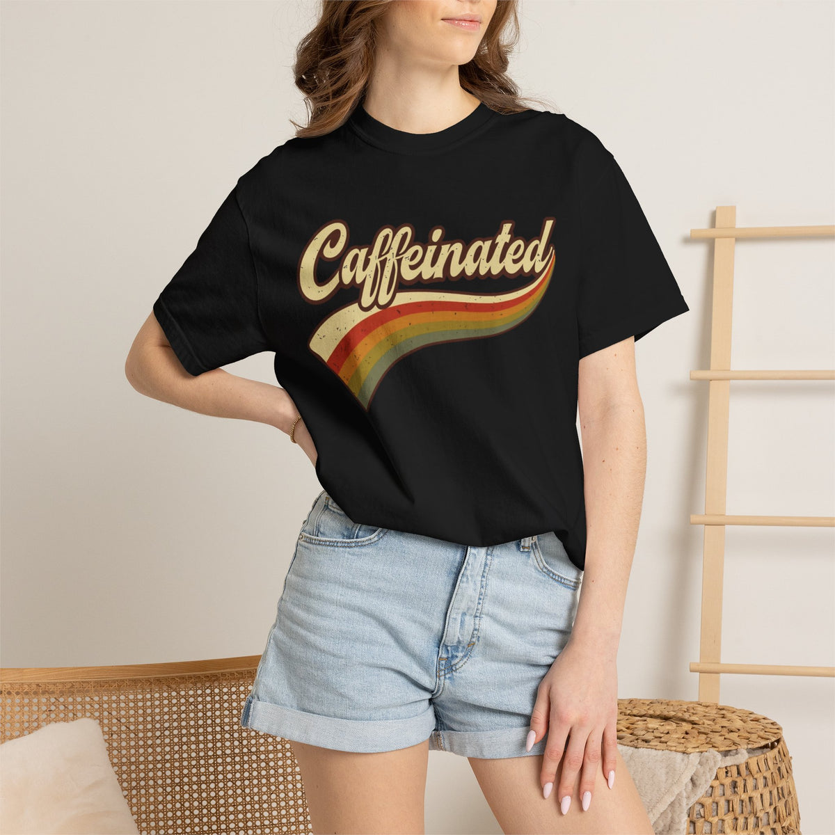 Caffeinated Retro Stripe Tee