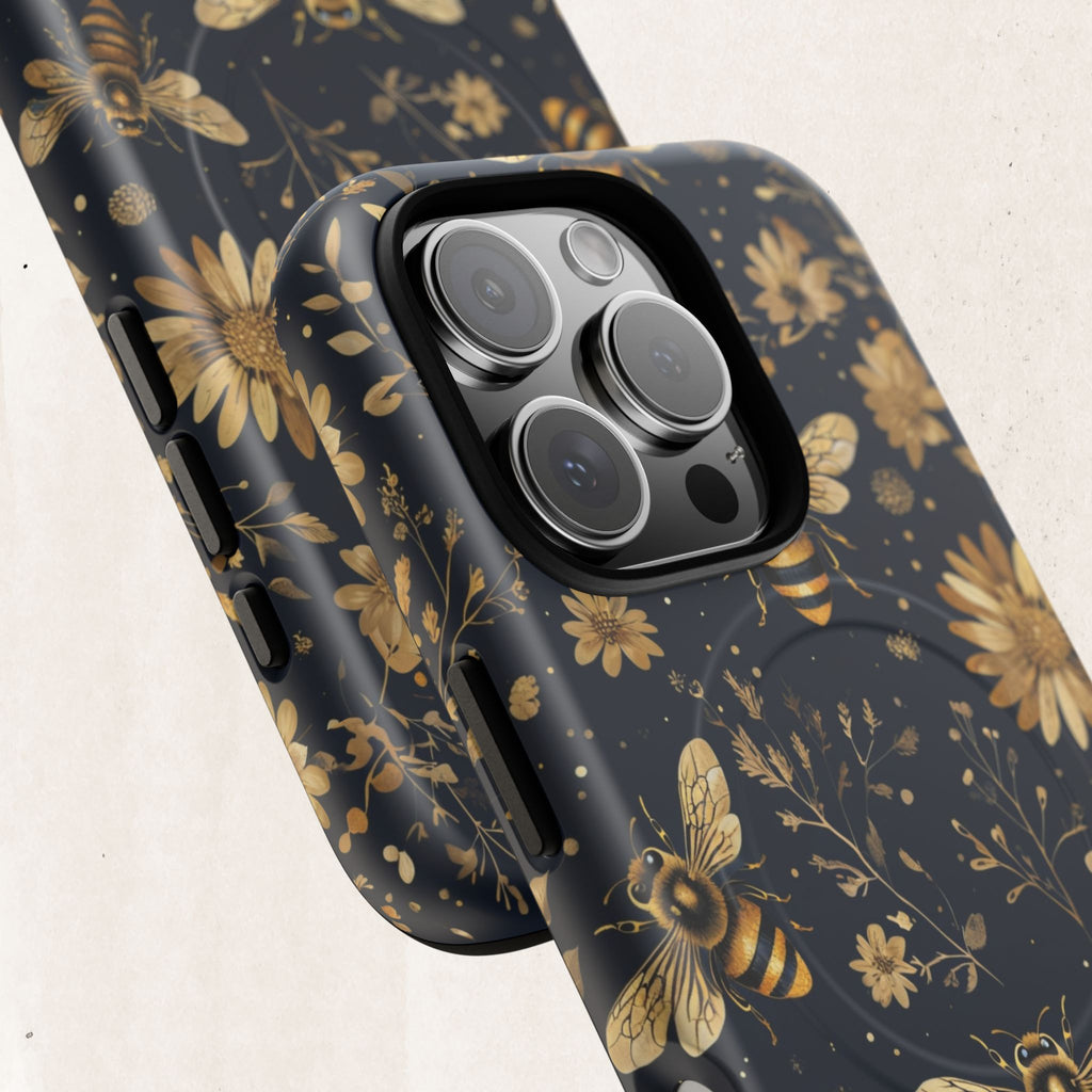 Gold Bees & Daisies Magnetic Tough Case