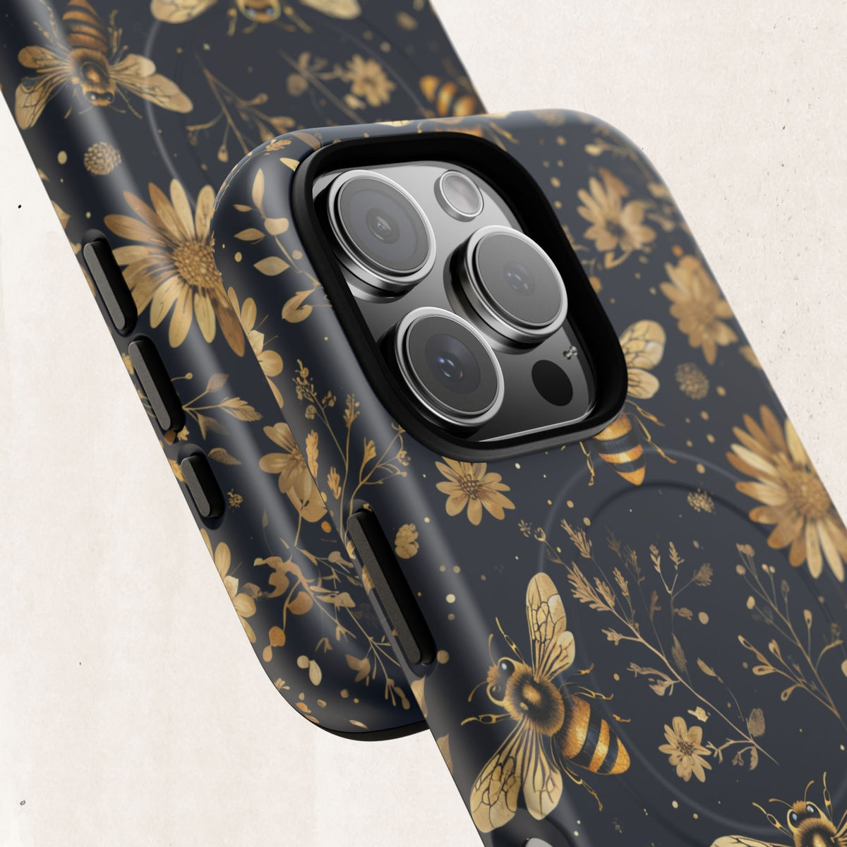 Gold Bees & Daisies Magnetic Tough Case