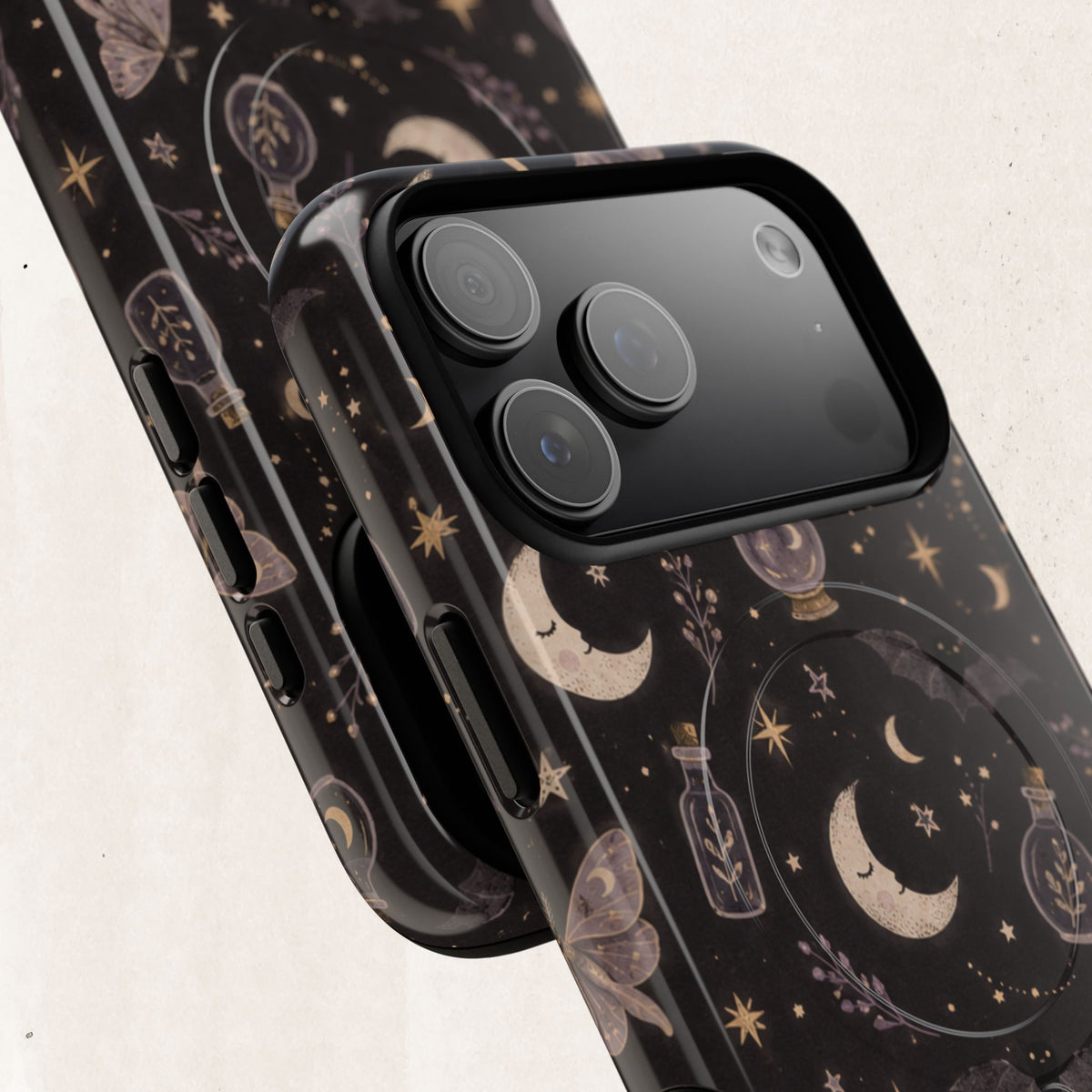 Moon & Moth Magnetic Phone Case — Celestial Protective Tough Case