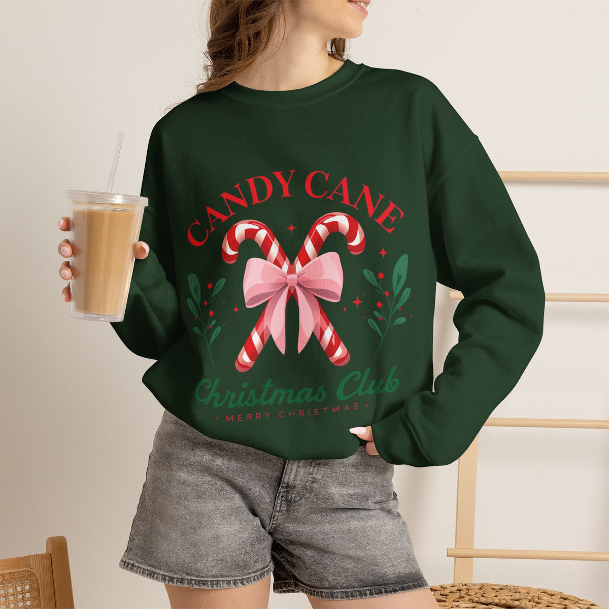 Candy Cane Christmas Club Crewneck Sweatshirt