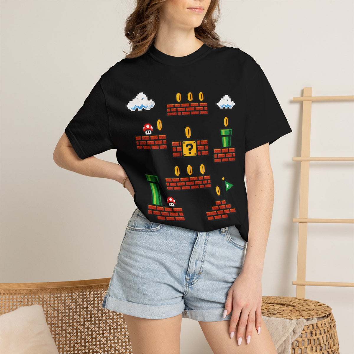 Pixel Mario-Inspired Graphic Tee
