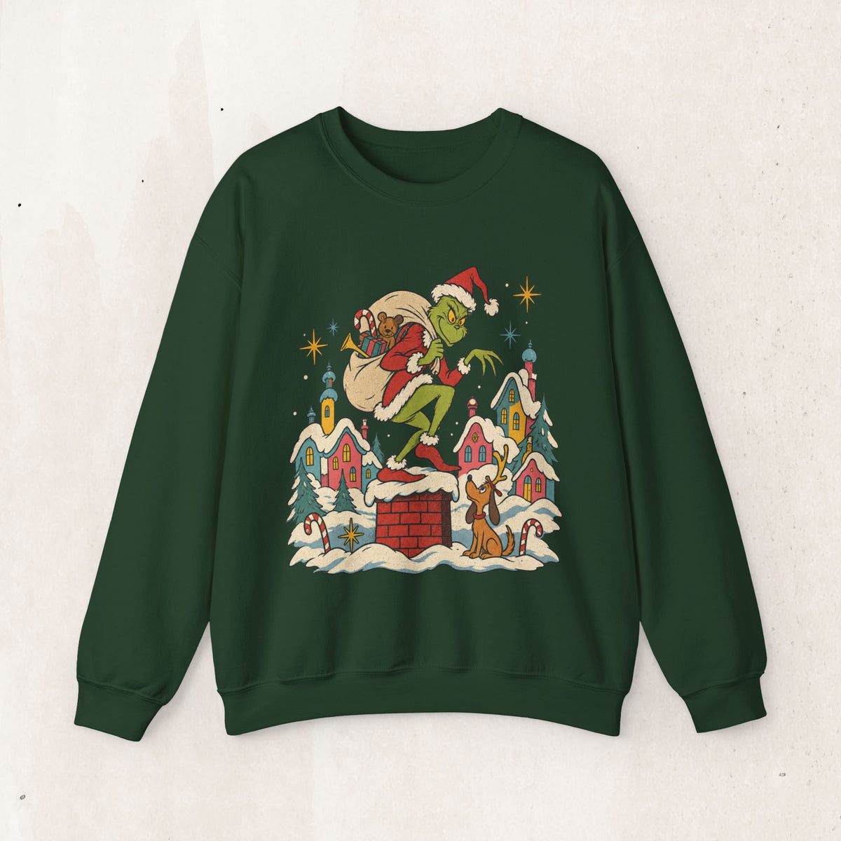 Grinch Santa Heist Crewneck Sweatshirt