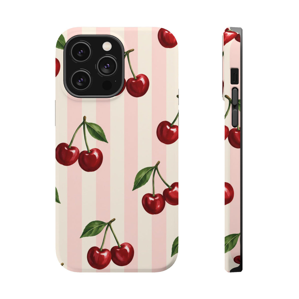 Cherry Stripe Magnetic Phone Case, alternate view