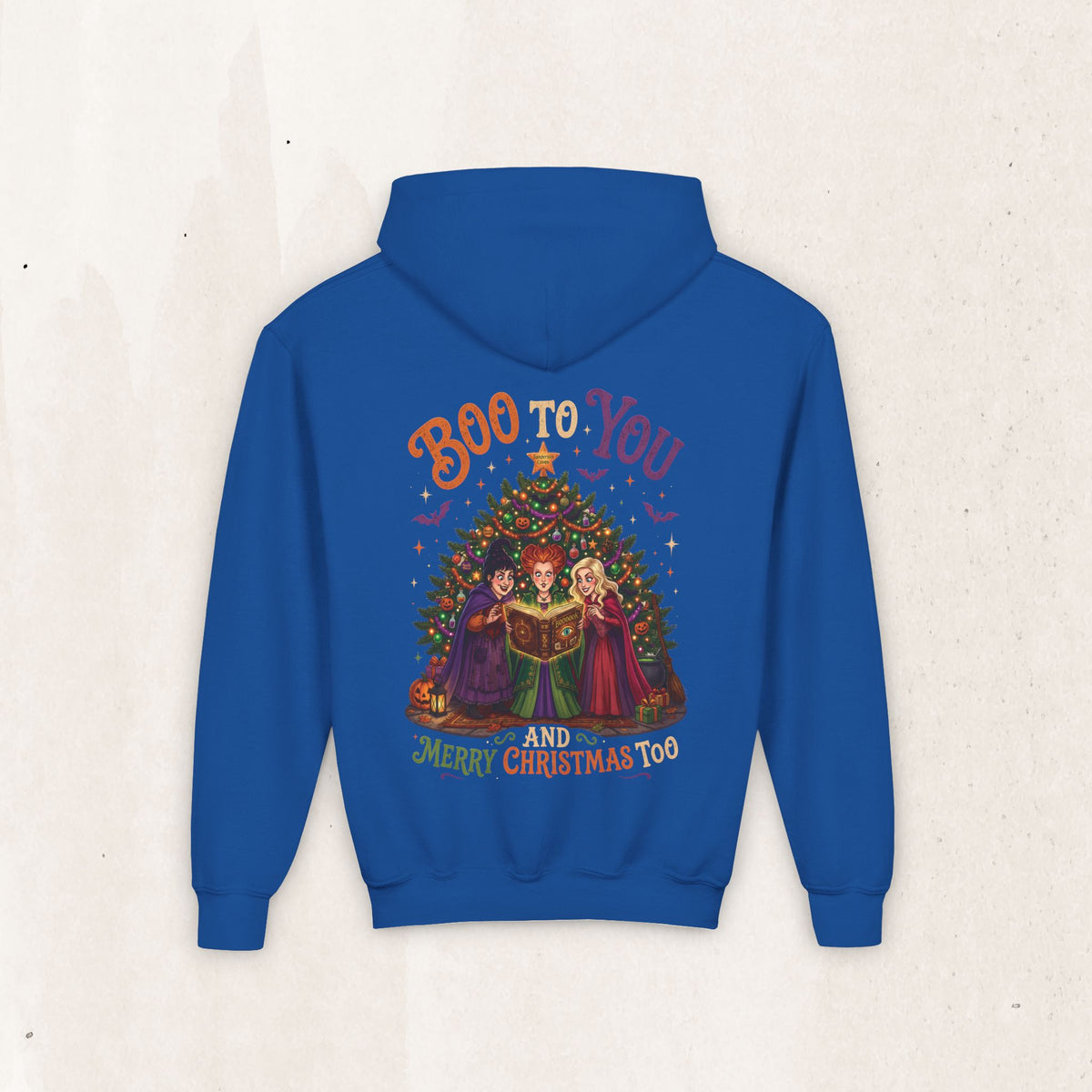Youth Hoodie — “Boo to You and Merry Christmas Too” Sanderson Sisters