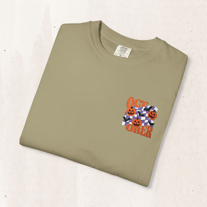 Embroidered Retro "October" Halloween Tee
