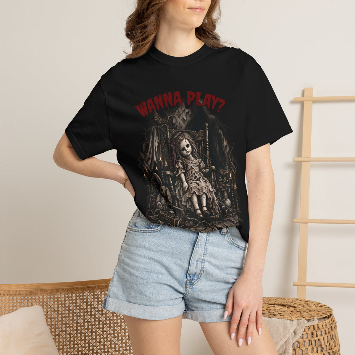Horror Doll "Wanna Play?" Tee