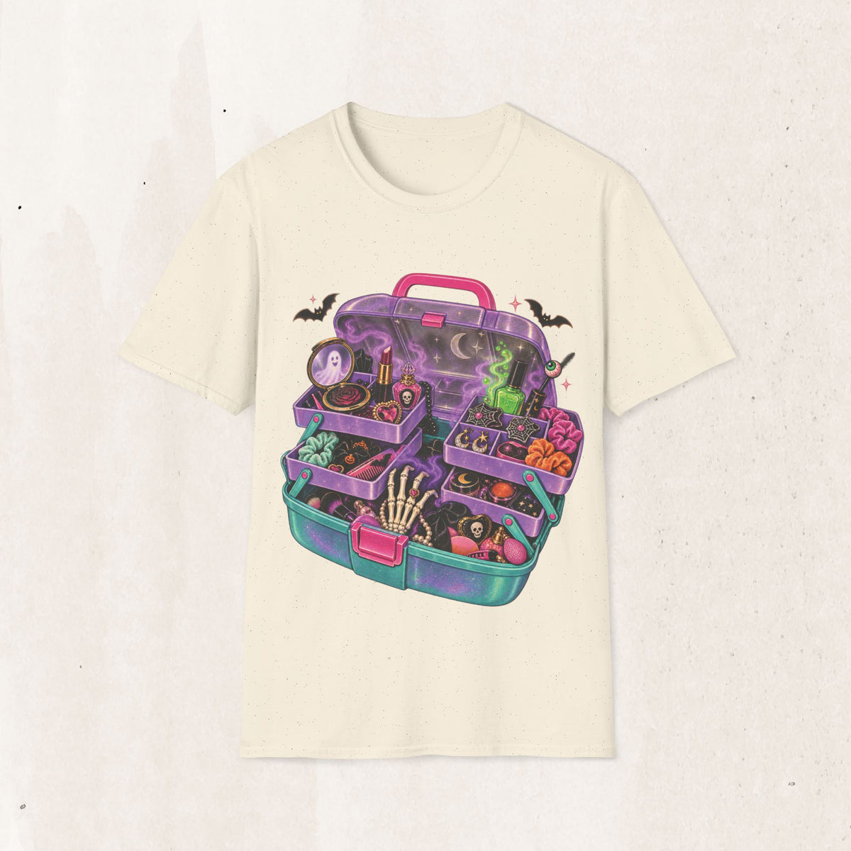 Witchy Makeup Case T‑Shirt — Spooky CABOODLE Kit Graphic Tee