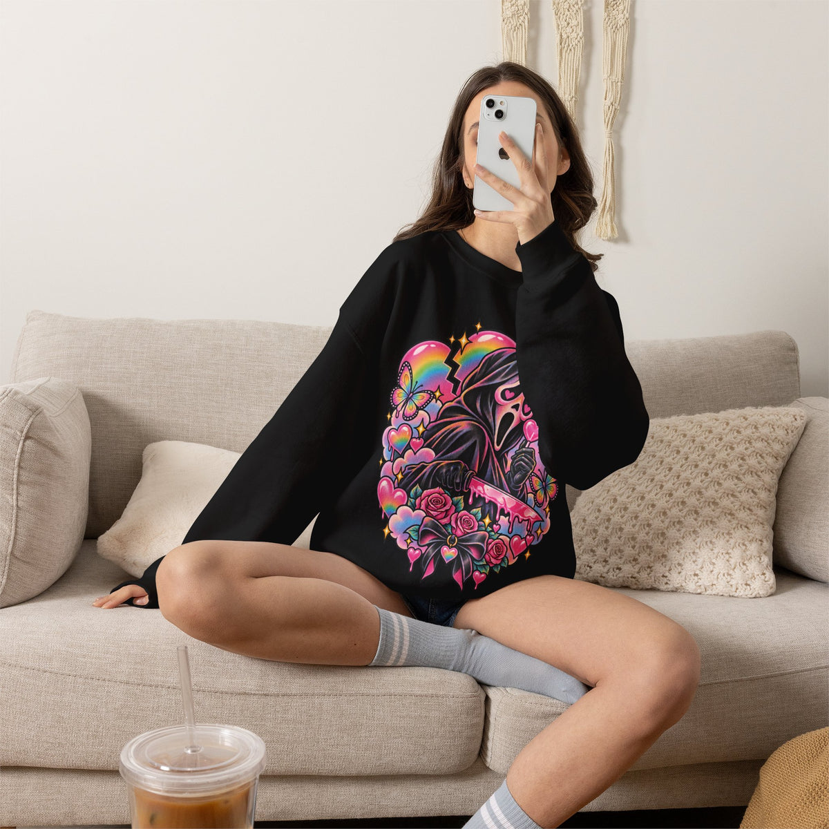 Ghostface Rainbow Crewneck Sweatshirt