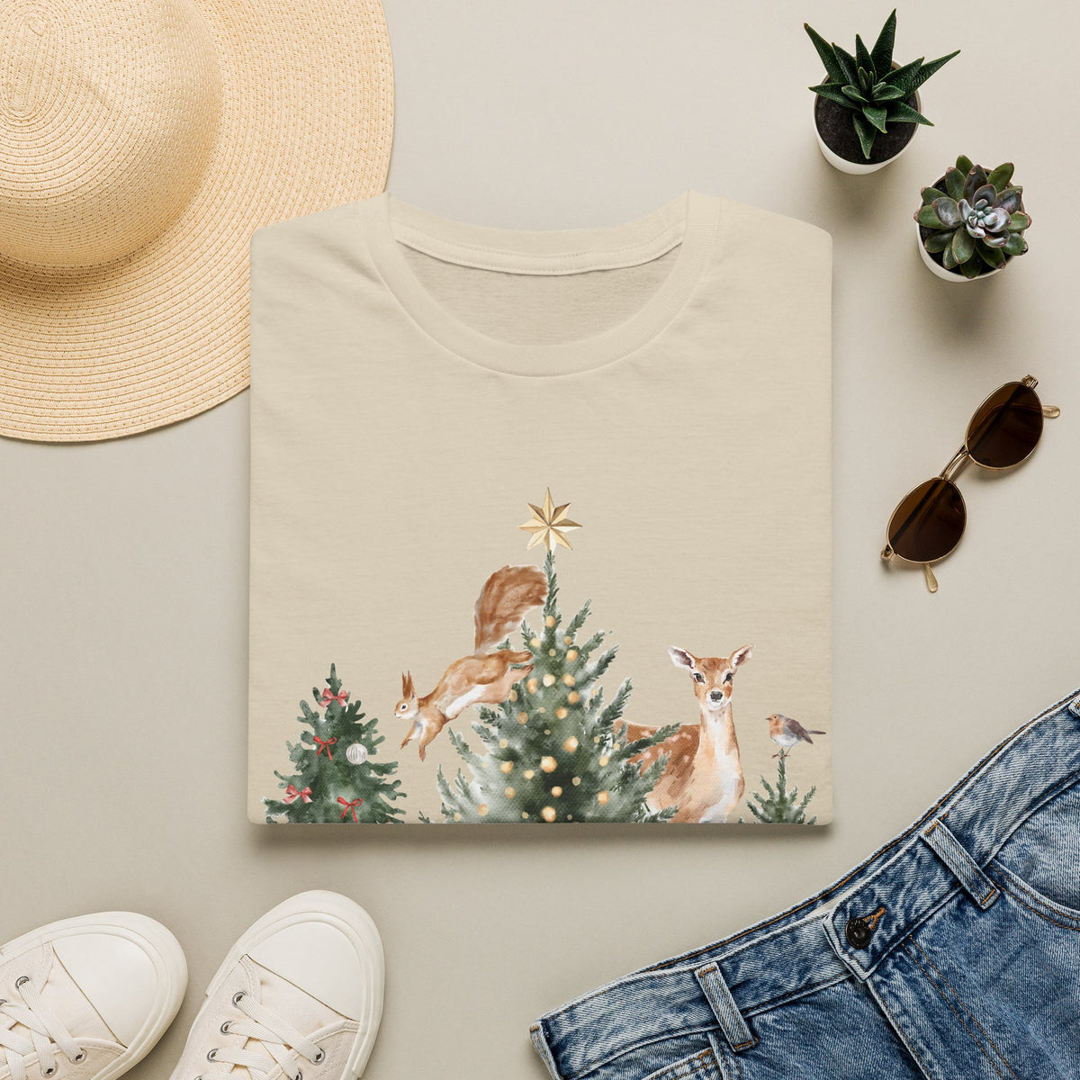 Woodland Deer Christmas Tee