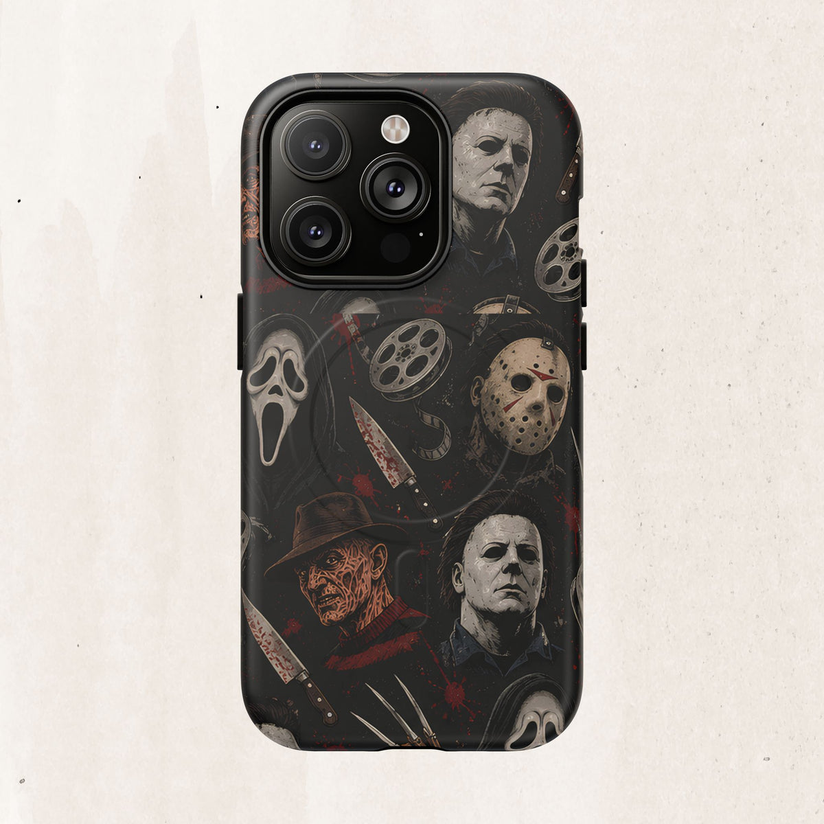 Horror Icons Magnetic Phone Case — Michael Myers, Freddy & Ghost Face Design