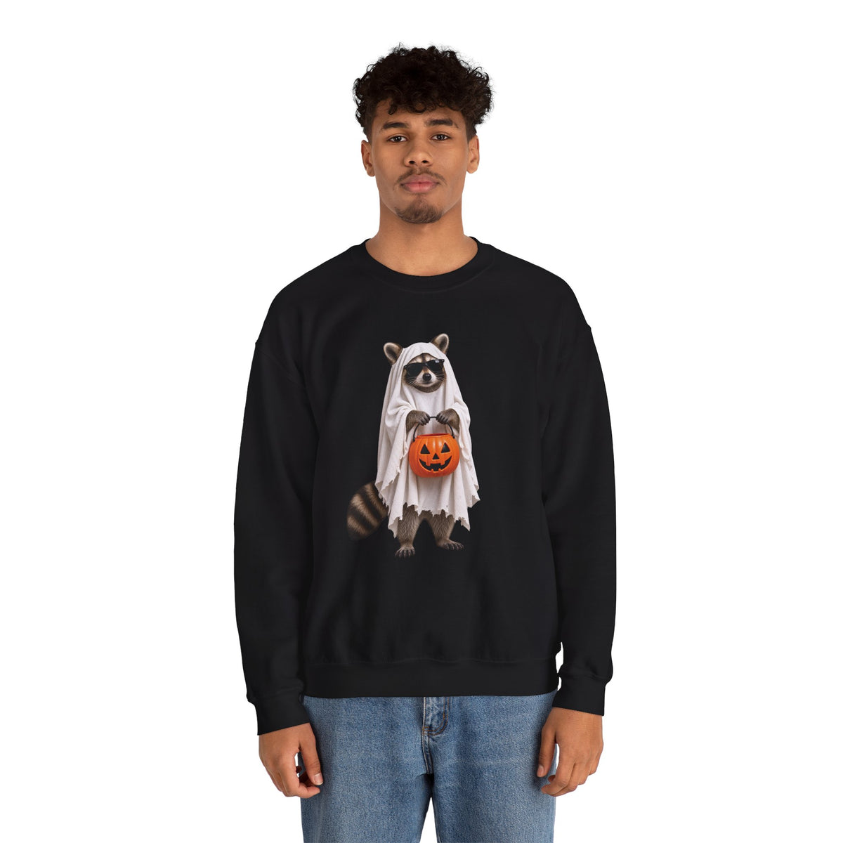 Halloween Raccoon Crewneck Sweatshirt