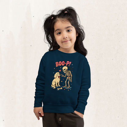 Skeleton & Puppy “BOO-P!” Toddler Sweatshirt