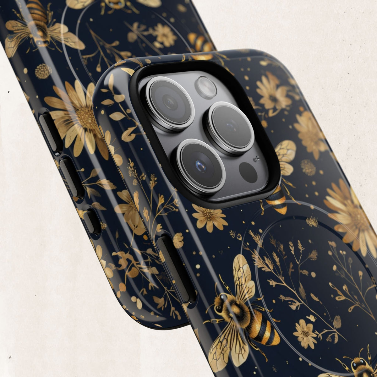 Gold Bees & Daisies Magnetic Tough Case