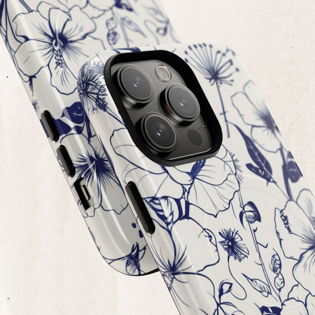 Floral Sketch Tough Magnetic Phone Case