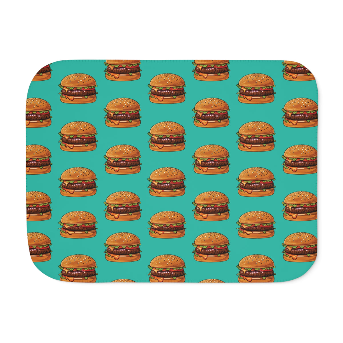 Burger Pattern Sherpa Blanket