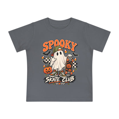 Spooky Skate Club Baby T-Shirt — Halloween Ghost Skateboard Tee