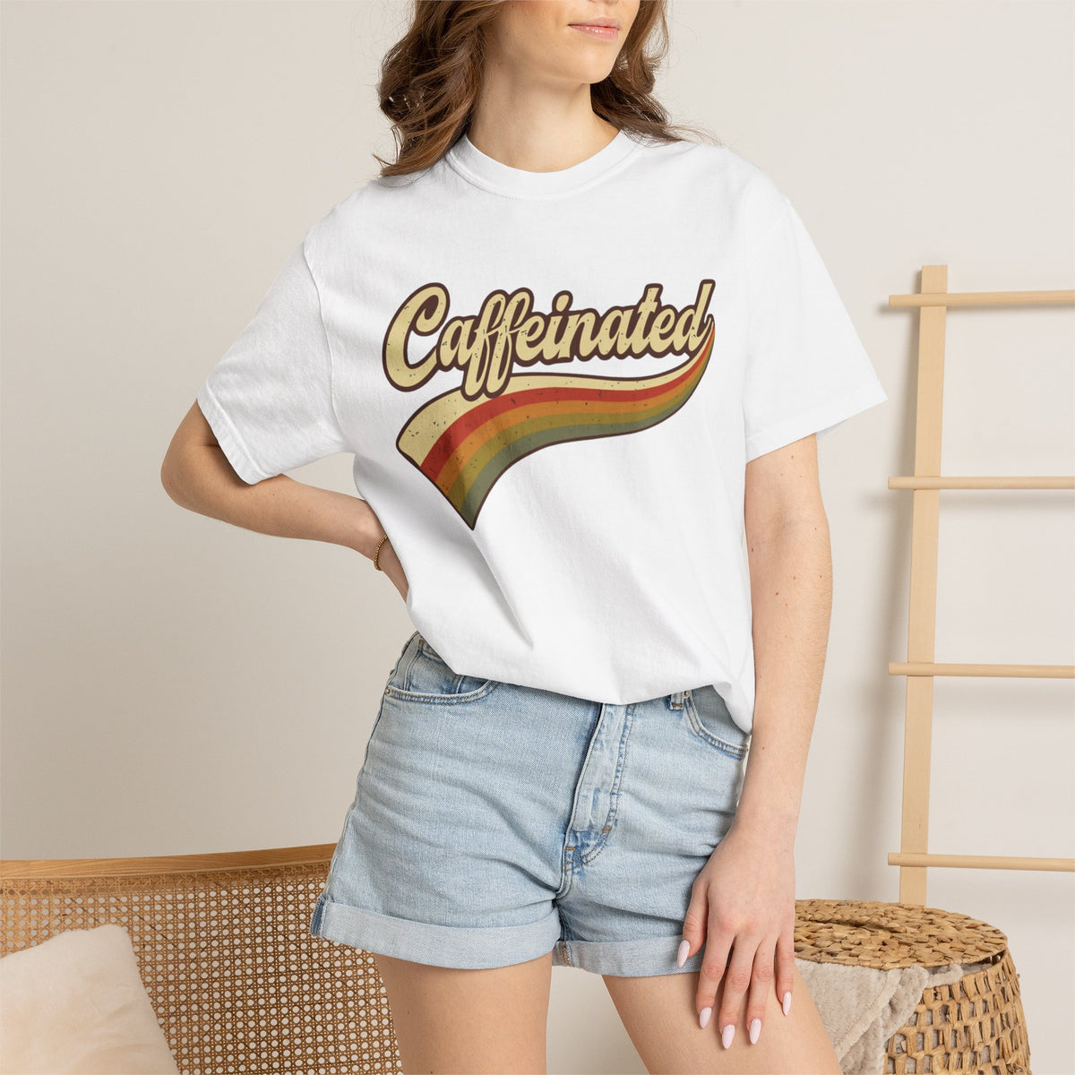 Caffeinated Retro Stripe Tee