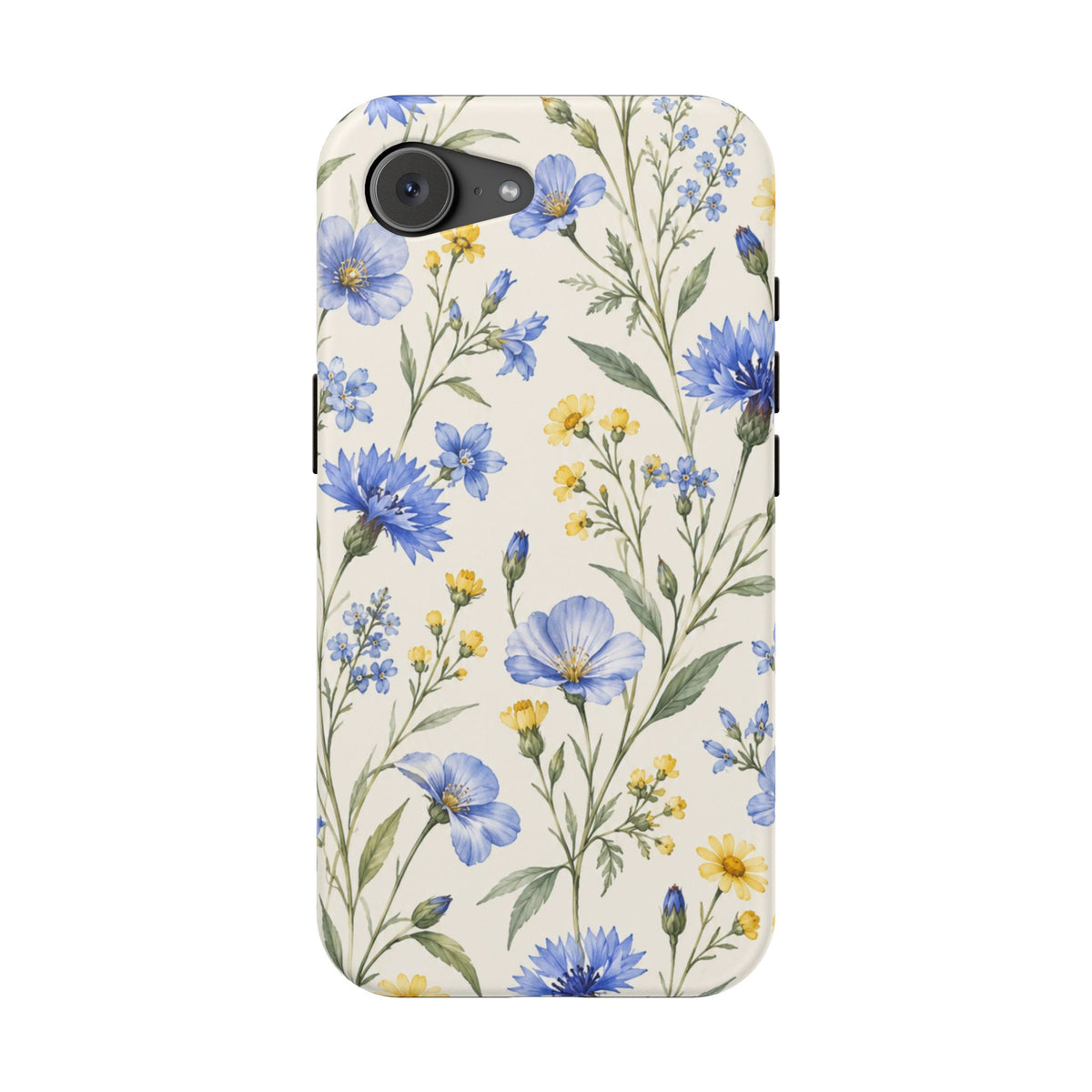Floral Blue Cornflower Tough Magnetic Phone Case, alternate view