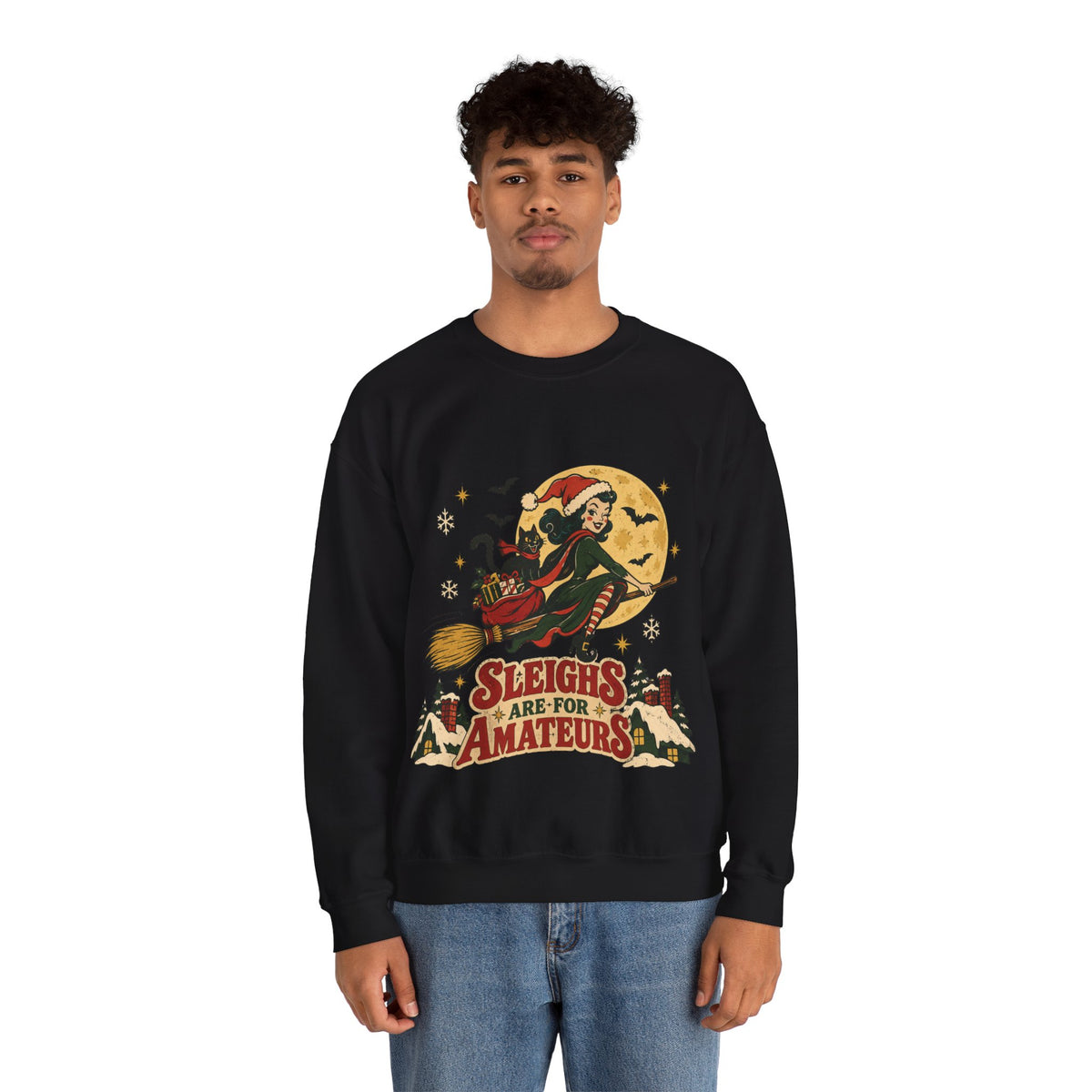 Sleighs Are for Amateurs Christmas Sweatshirt, Funny Christmas Crewneck