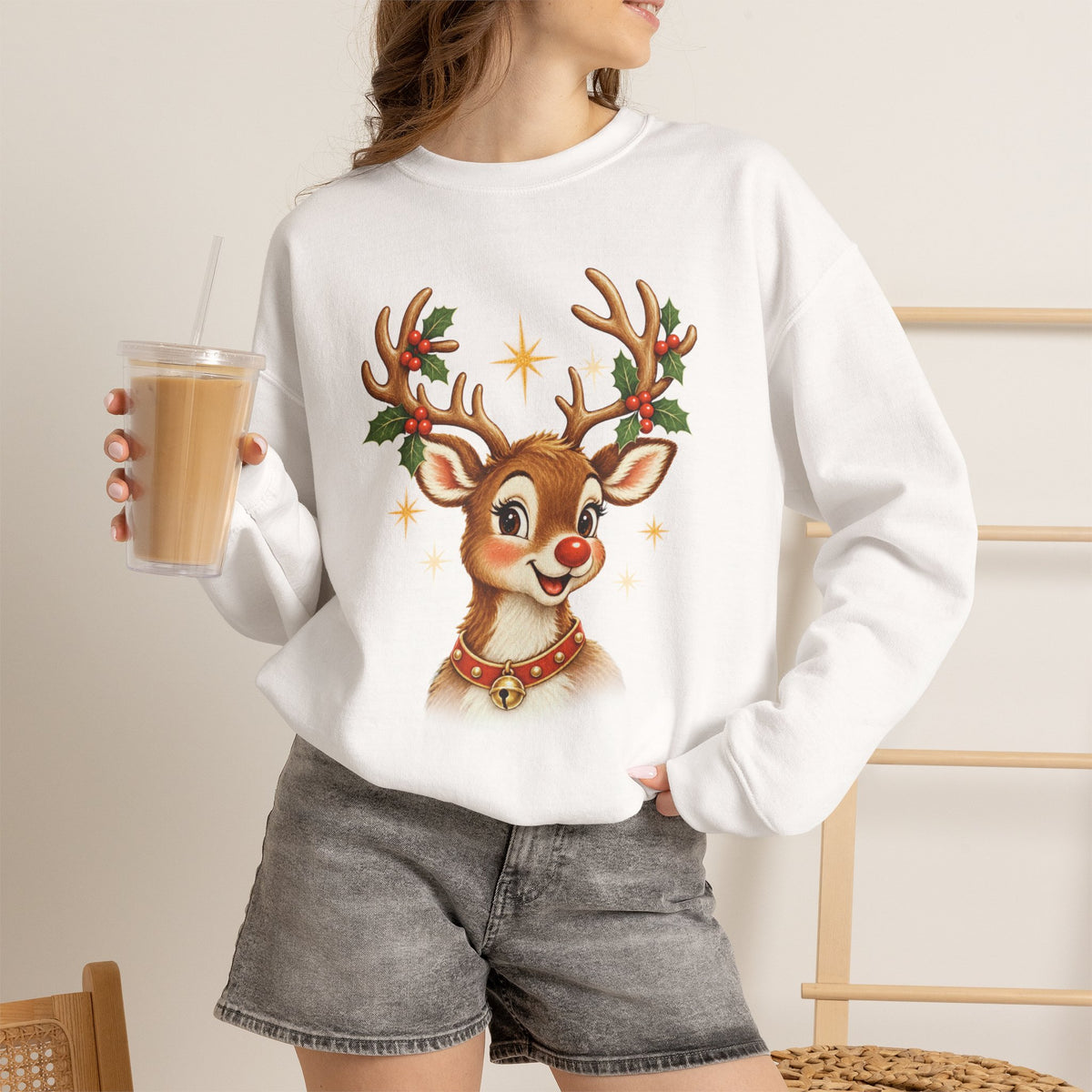 Vintage Rudolph Graphic Crewneck Sweatshirt