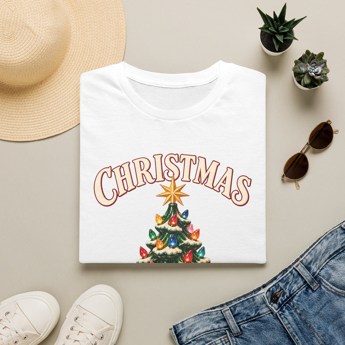 Vintage Ceramic Christmas Tree Graphic Tee