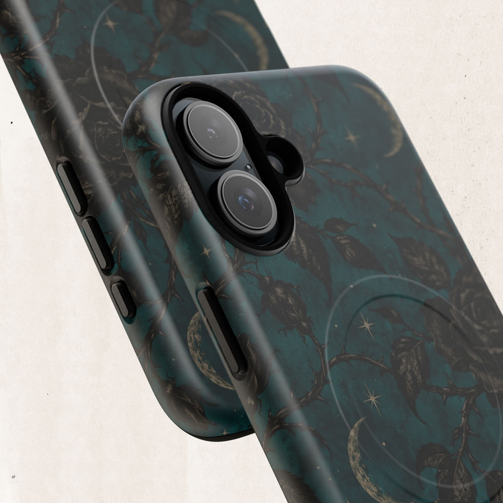Teal Moon & Black Rose Tough Protective Case