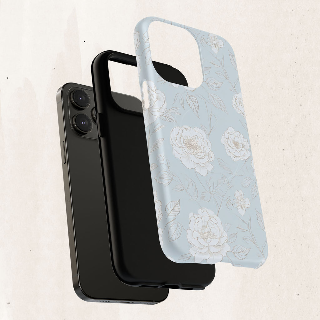 Blue Floral Tough Magnetic Phone Case