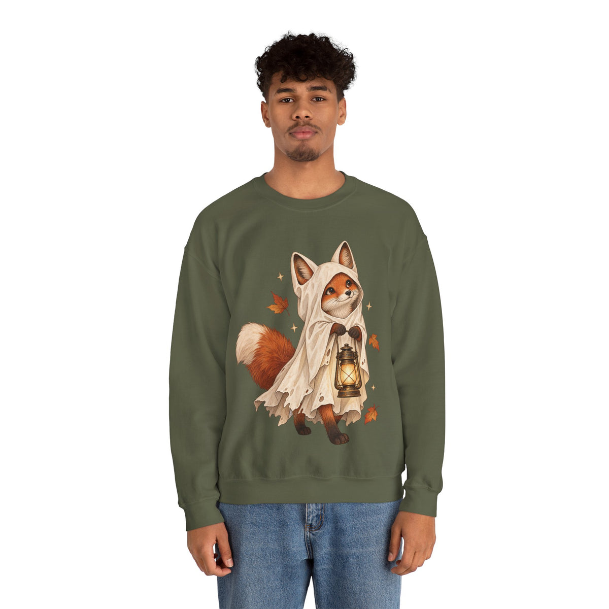 Autumn Lantern Fox Crewneck Sweatshirt