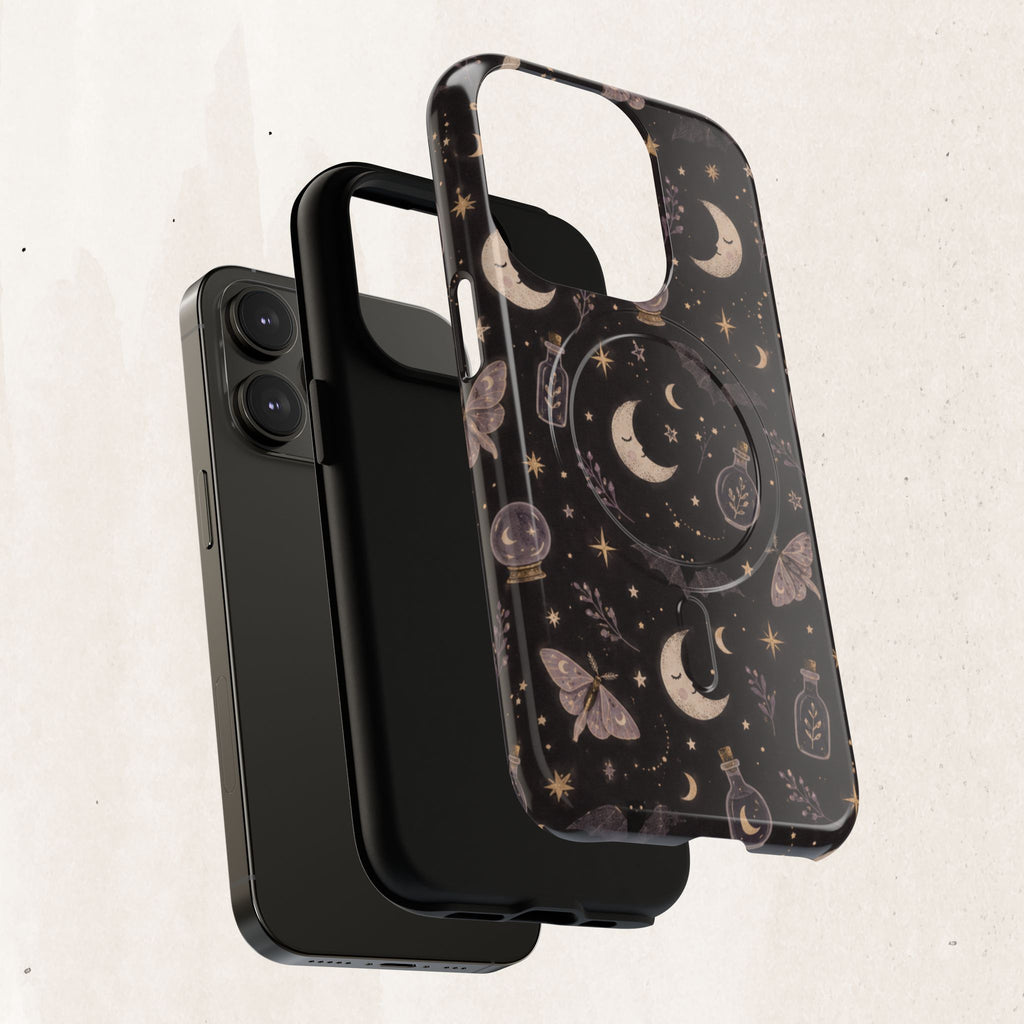 Moon & Moth Magnetic Phone Case — Celestial Protective Tough Case