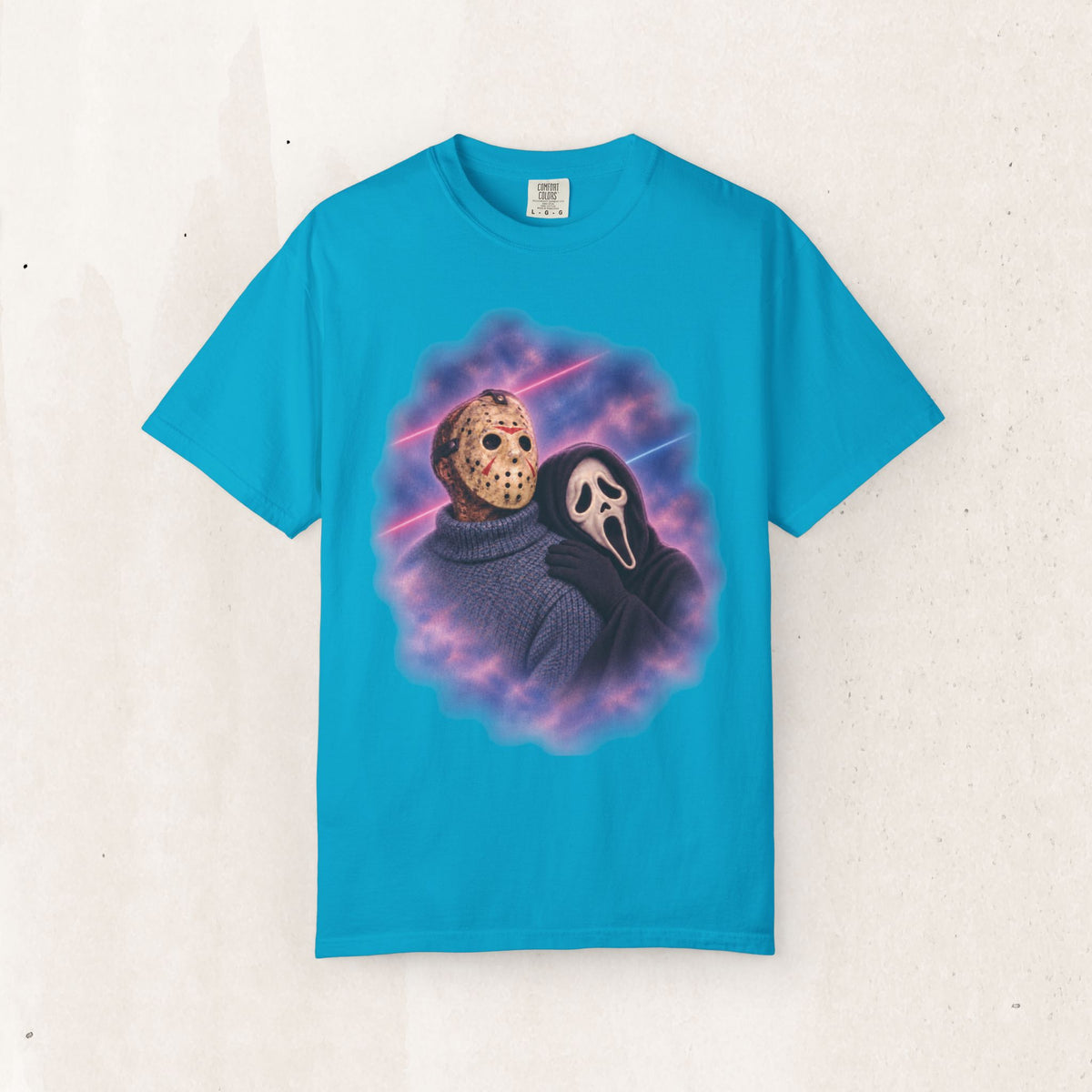 Jason Voorhees & Ghostface 80s Portrait Tee – Sapphire
