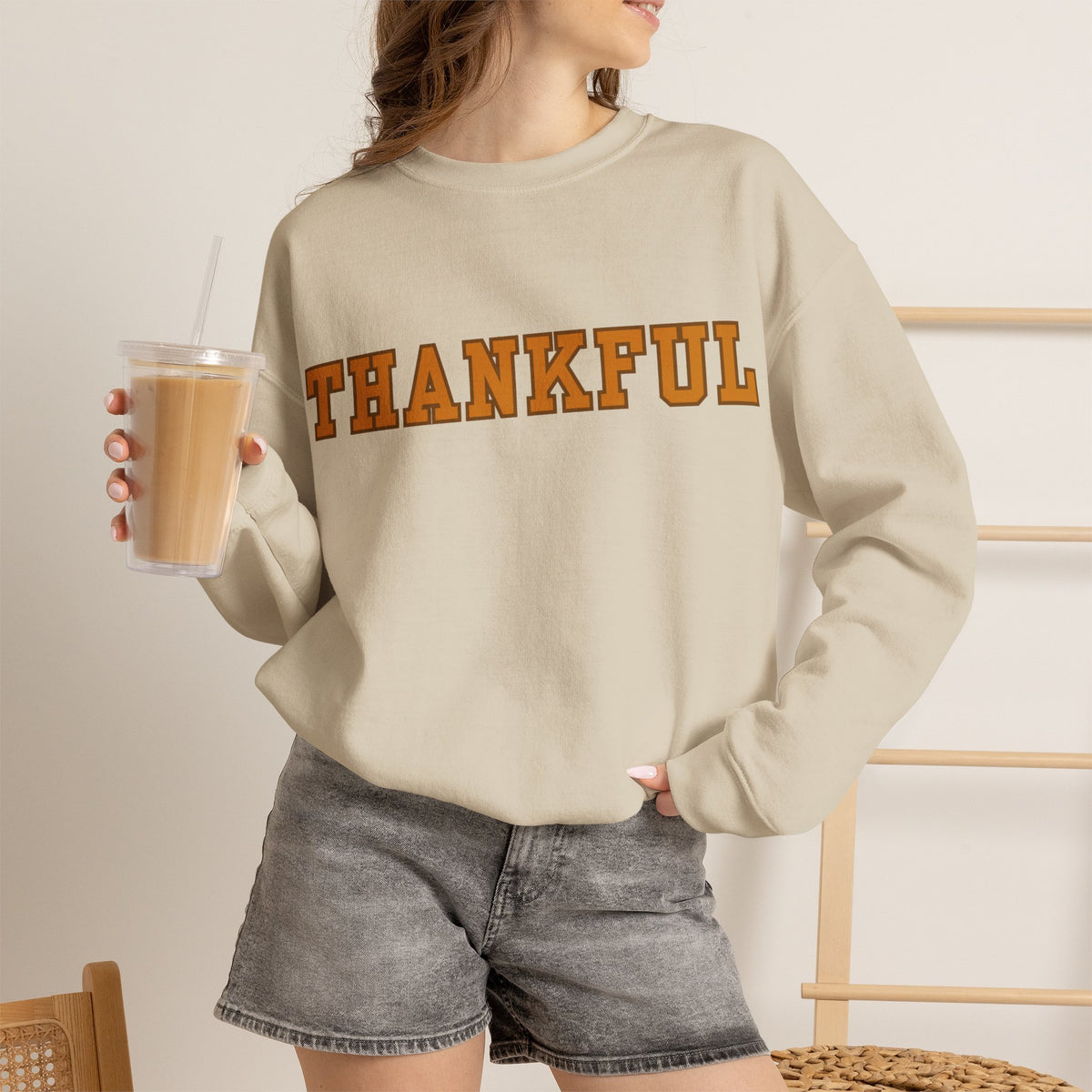 Thankful Thanksgiving Crewneck Sweatshirt, alternate view