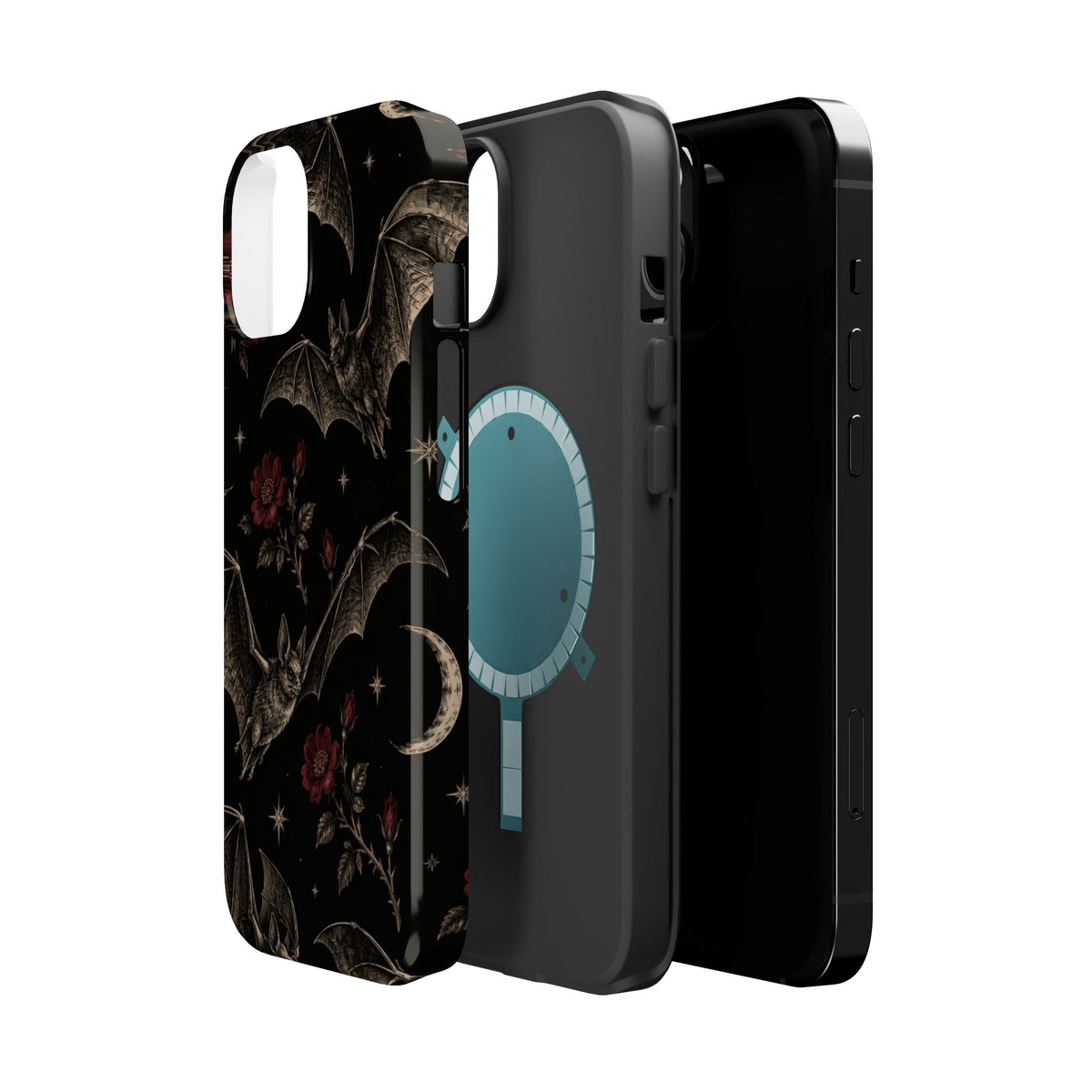 Gothic Bat & Moon Magnetic Phone Case, alternate view