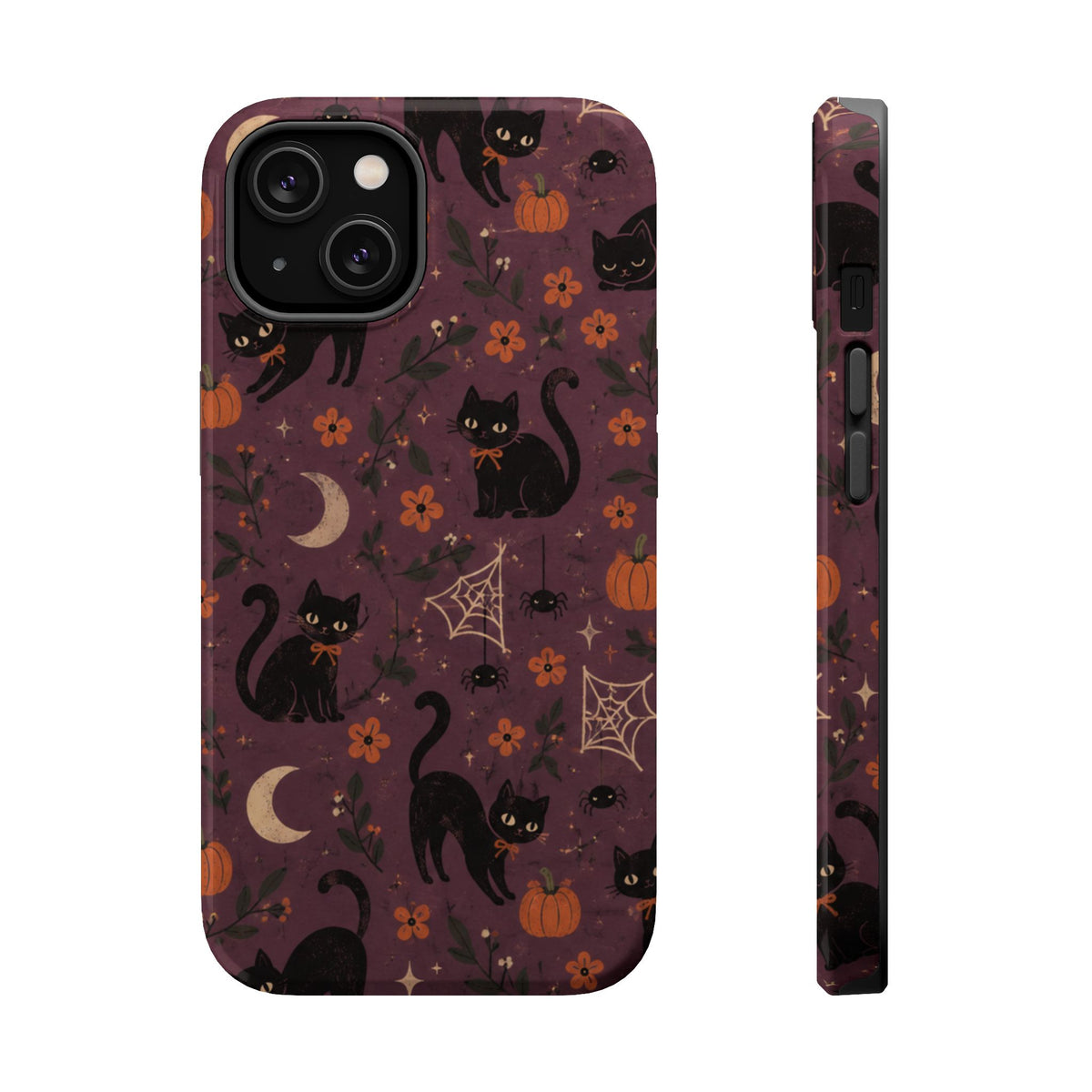 Halloween Black Cat MagSafe Phone Case – Witchy Pumpkins