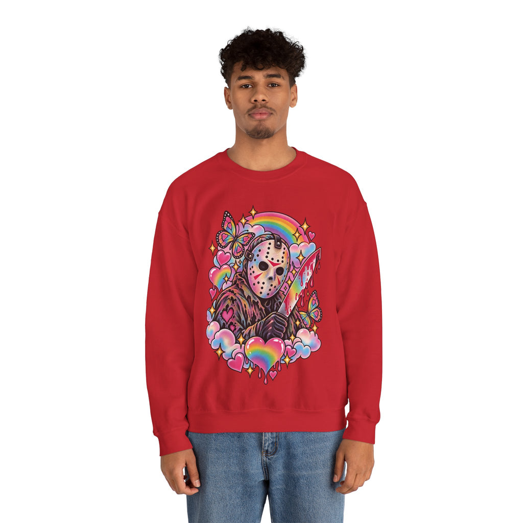 Jason Mask Rainbow Horror Crewneck Sweatshirt