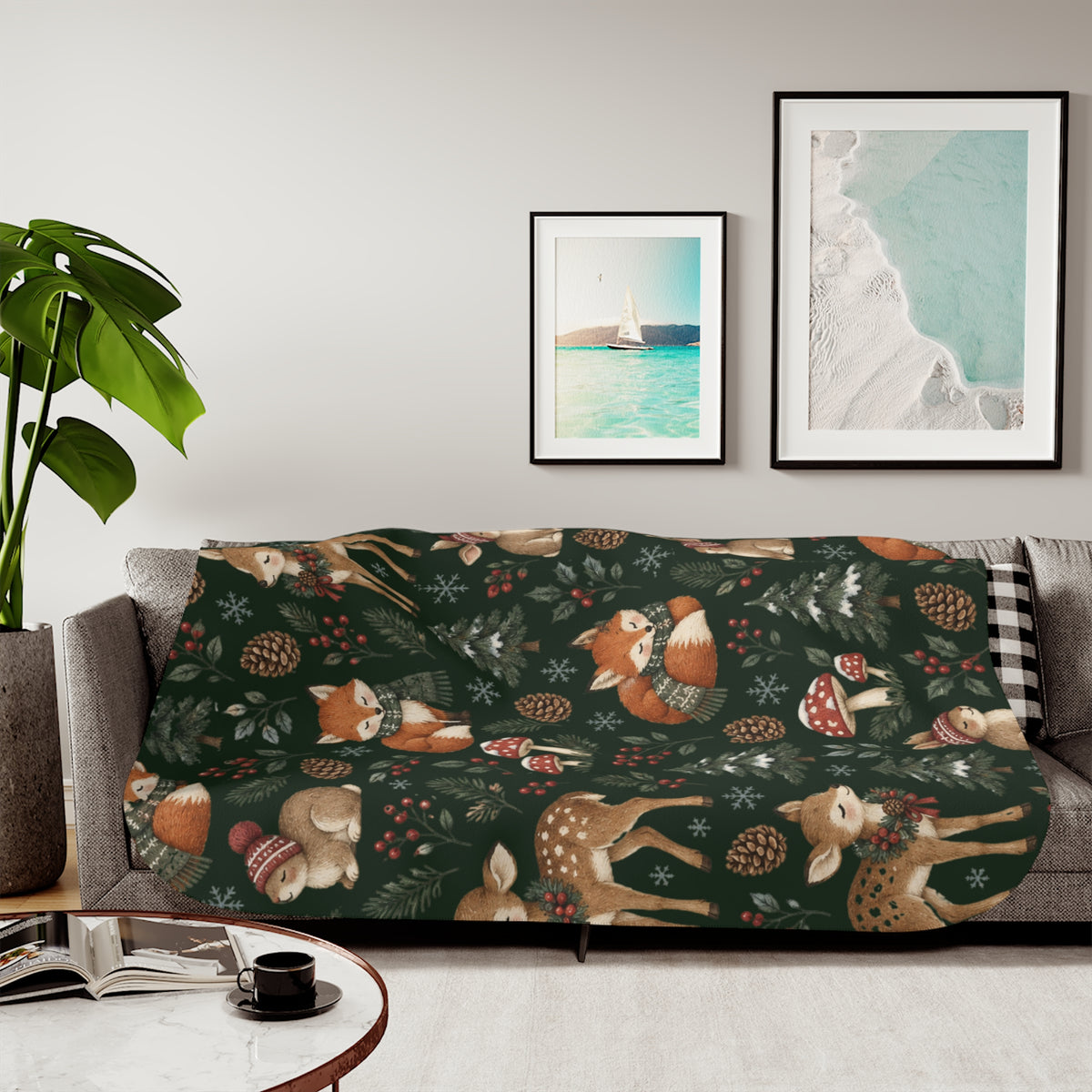 Woodland Winter Sherpa Blanket