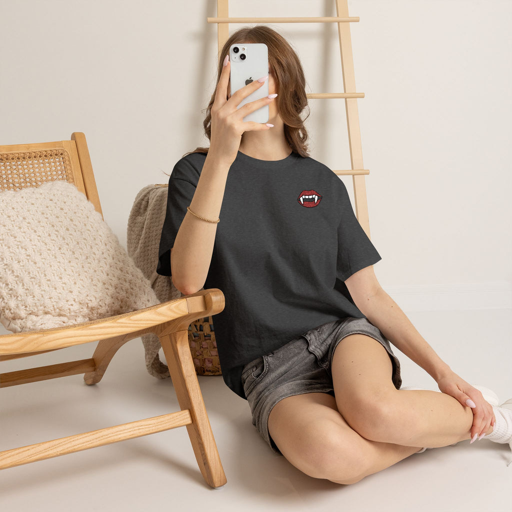 Embroidered Vampire Fangs Tee