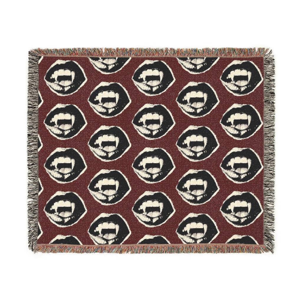 Vampire Fangs Woven Blanket Printify