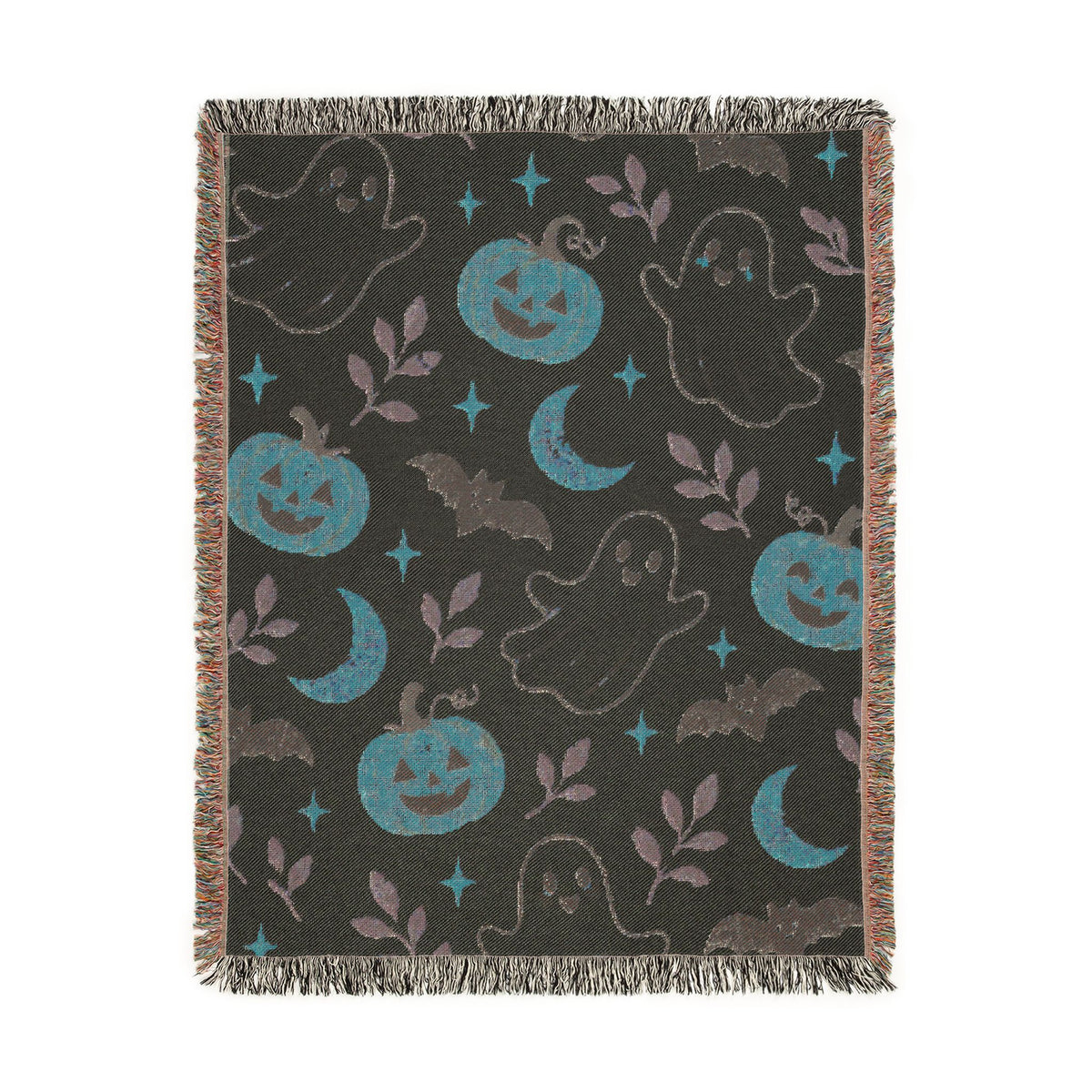 Halloween Ghost & Pumpkin Woven Blanket