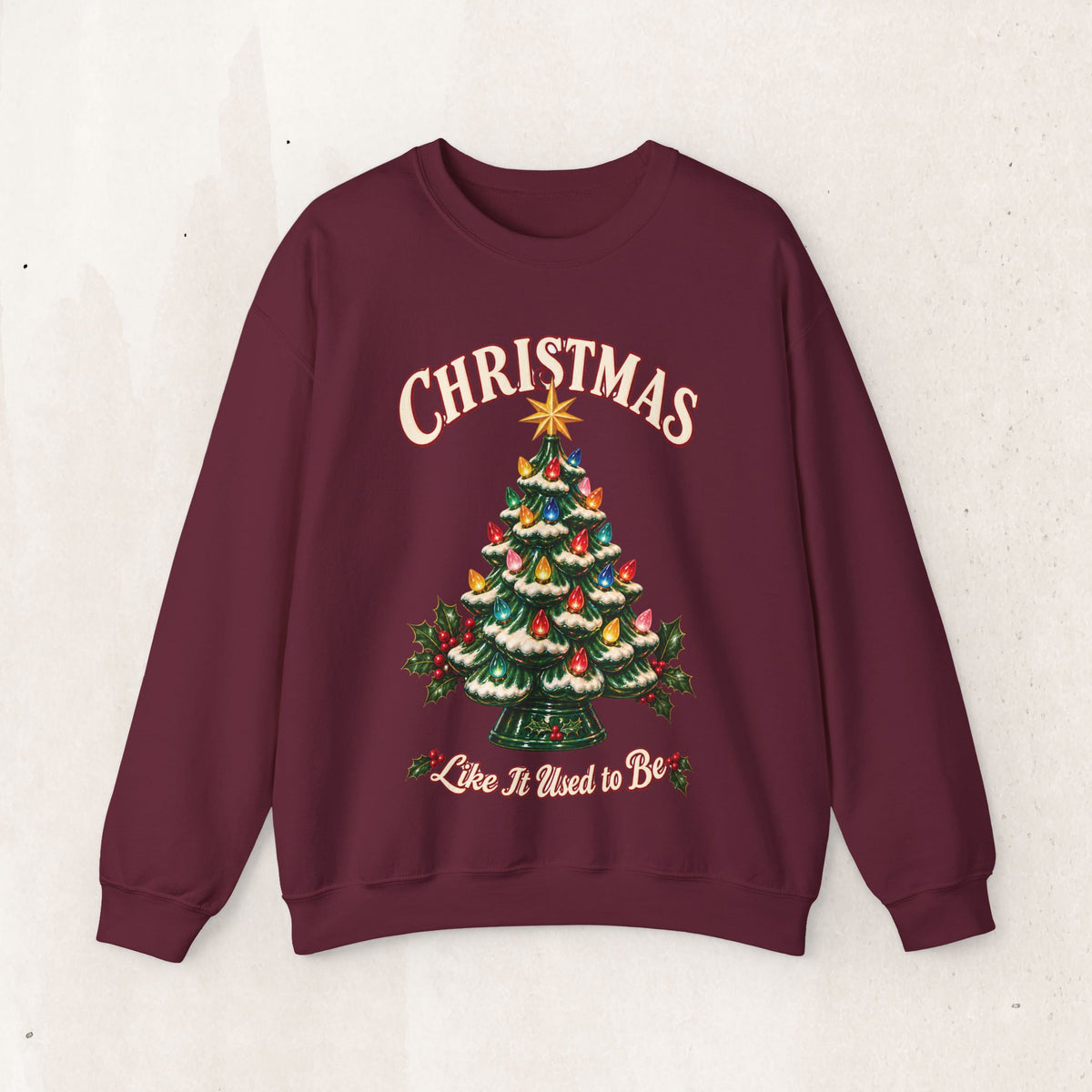 Christmas Tree Crewneck Sweatshirt - "All I Want Is You" Holiday Sweatshirt