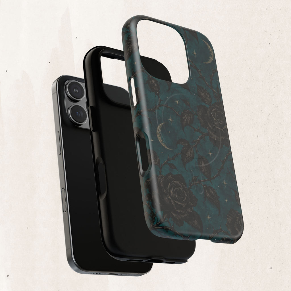 Teal Moon & Black Rose Tough Protective Case